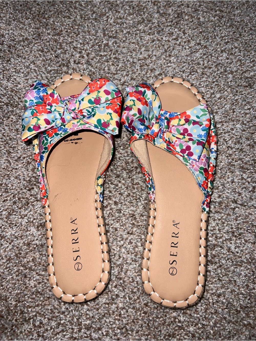 Serra Multicolor Floral Bow Slide Mules